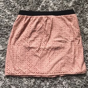 Loft Coral and Black Skirt